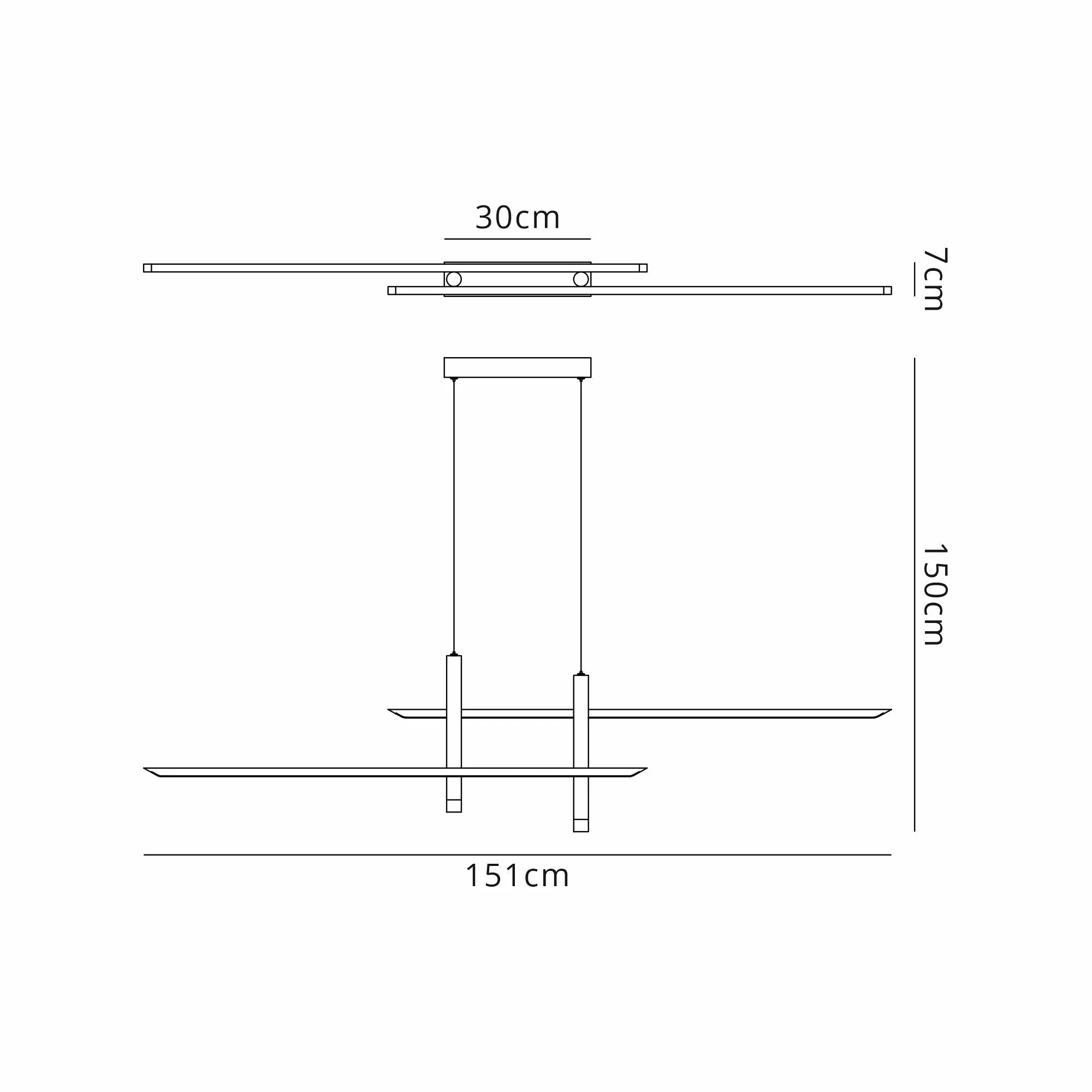 Mantra - Esparta Linear Bar Pendant, 50W LED, 3000K, 2100lm - Luminosity Designs Ltd
