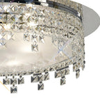 Esta Ceiling Round Semi Flush Fitting, 4 Light G9, Polished Chrome/Glass/Crystal (Diyas IL30261)