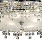 Esta Ceiling Round Semi Flush Fitting, 4 Light G9, Polished Chrome/Glass/Crystal (Diyas IL30261)