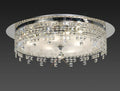 Esta Ceiling Round Semi Flush Fitting, 4 Light G9, Polished Chrome/Glass/Crystal (Diyas IL30261)