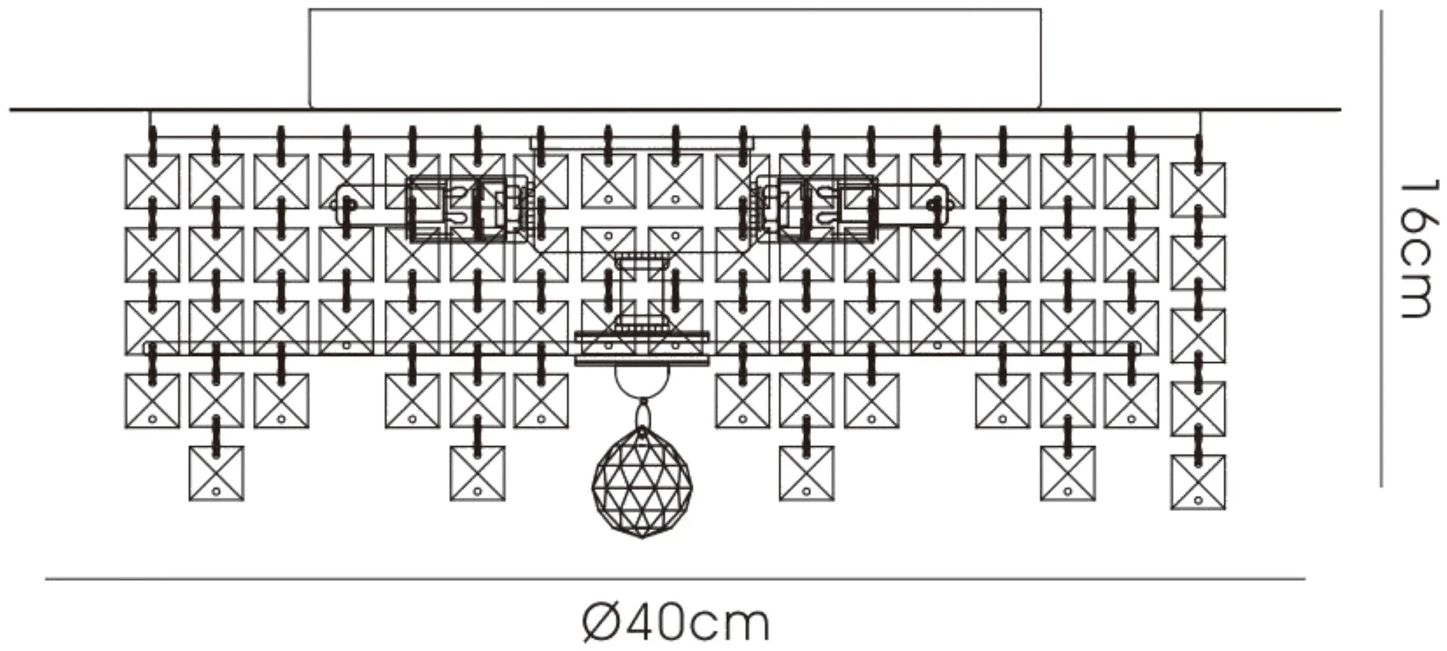 Esta Ceiling Round Semi Flush Fitting, 4 Light G9, Polished Chrome/Glass/Crystal (Diyas IL30261)