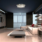 Esta Ceiling Round Semi Flush Fitting, 4 Light G9, Polished Chrome/Glass/Crystal (Diyas IL30261)