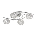 Oaks Lighting - Eva Flush 4 Light Chrome Swirl With Crystal Panels, 4x G9 (Oaks 1349/4) - Luminosity Designs Ltd