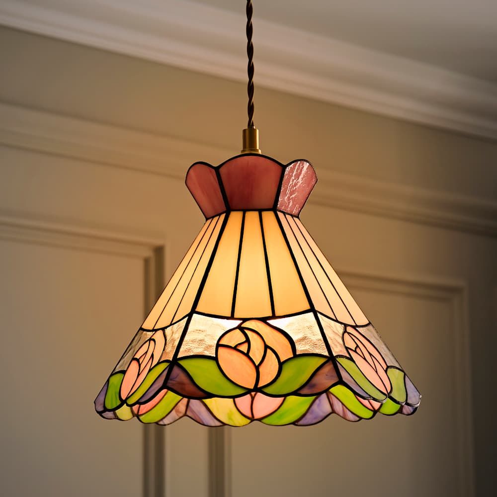 LSE - Evelyn Tiffany Style Easy Fit Ceiling Shade for ES Pendants - Luminosity Designs Ltd