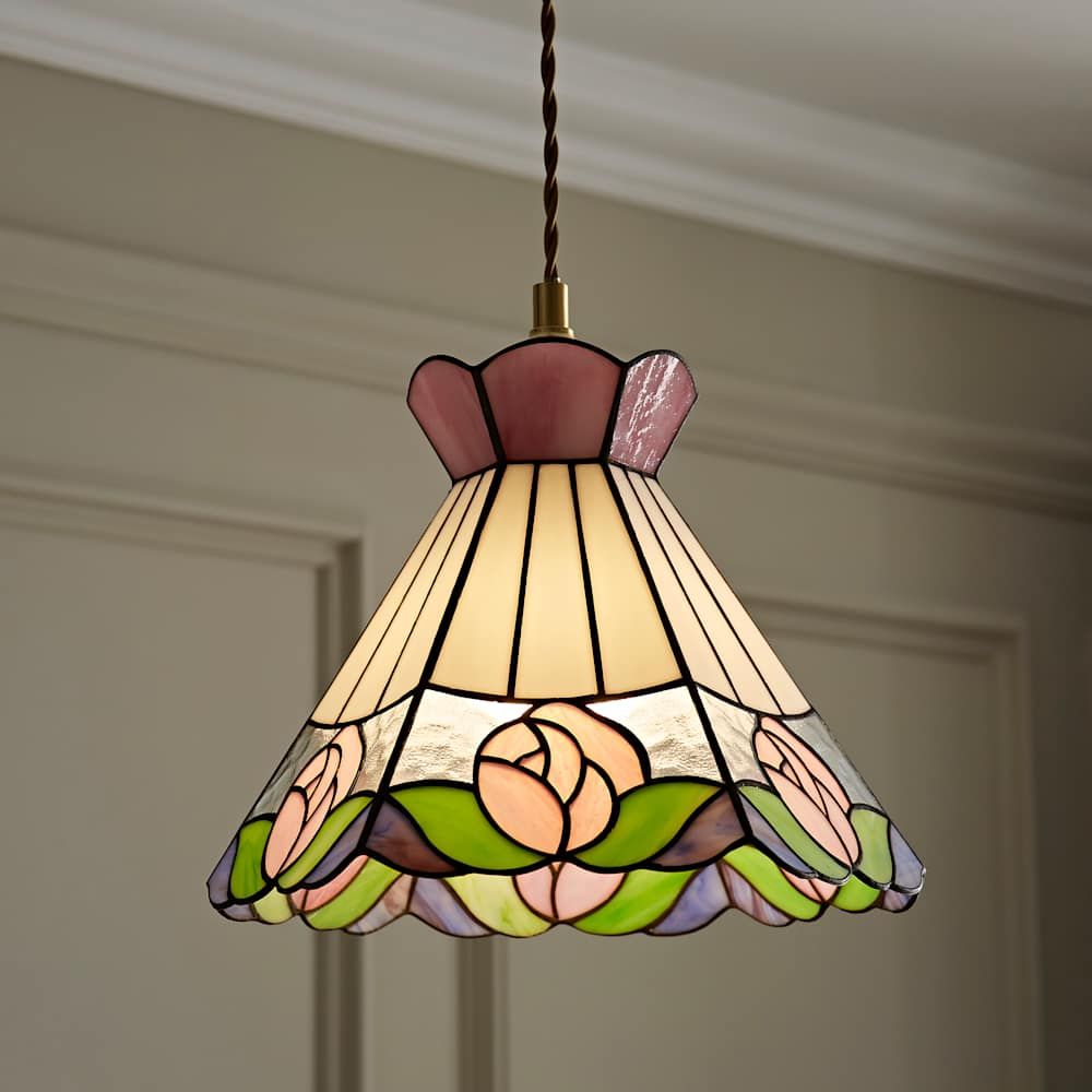 LSE - Evelyn Tiffany Style Easy Fit Ceiling Shade for ES Pendants - Luminosity Designs Ltd