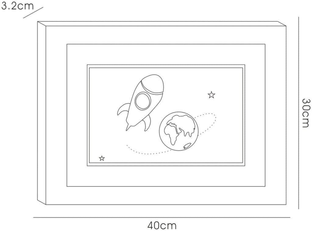Diyas - EX DISPLAY - Bambino Rocket In Space, Black Frame Red Crystal by Cassia Twigue - Luminosity Designs Ltd