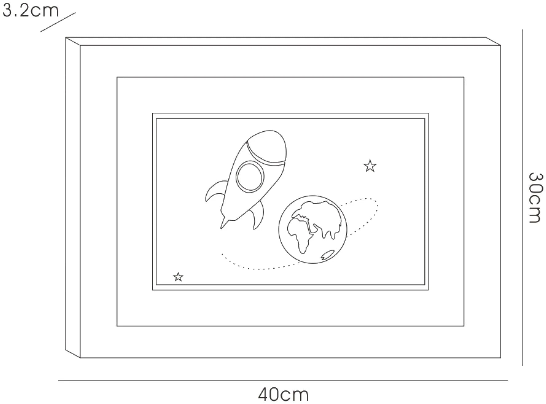 Diyas - EX DISPLAY - Bambino Rocket In Space, Black Frame Red Crystal by Cassia Twigue - Luminosity Designs Ltd
