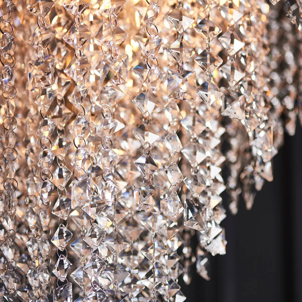 Luminosity Designs - EX DISPLAY Beatrice 7 Light Crystal Glass & Chrome Pendant Chandelier - Luminosity Designs Ltd