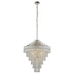 Luminosity Designs - EX DISPLAY Beatrice 7 Light Crystal Glass & Chrome Pendant Chandelier - Luminosity Designs Ltd