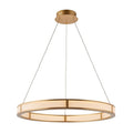 Endon - EX DISPLAY Classic Large Ribbed Hoop Pendant with Frosted Diffuser, 4050LM, 3000K, Dimmable - Luminosity Designs Ltd