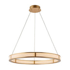 Endon - EX DISPLAY Classic Large Ribbed Hoop Pendant with Frosted Diffuser, 4050LM, 3000K, Dimmable - Luminosity Designs Ltd