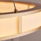 Endon - EX DISPLAY Classic Large Ribbed Hoop Pendant with Frosted Diffuser, 4050LM, 3000K, Dimmable - Luminosity Designs Ltd