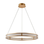 Endon - EX DISPLAY Classic Large Ribbed Hoop Pendant with Frosted Diffuser, 4050LM, 3000K, Dimmable - Luminosity Designs Ltd