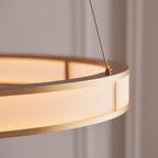 Endon - EX DISPLAY Classic Large Ribbed Hoop Pendant with Frosted Diffuser, 4050LM, 3000K, Dimmable - Luminosity Designs Ltd