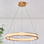Endon - EX DISPLAY Classic Large Ribbed Hoop Pendant with Frosted Diffuser, 4050LM, 3000K, Dimmable - Luminosity Designs Ltd