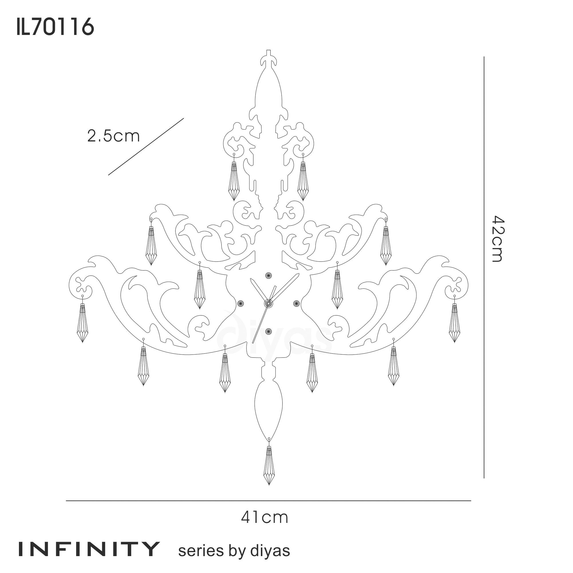 Diyas Home - EX DISPLAY Infinity Chandlier Clock - Luminosity Designs Ltd