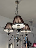 Luminosity Designs Ltd - EX DISPLAY Interiors 1900 Polished Cast Nickel 3 Light Polina INCLUDING Suffolk Chocolate and Polished Nickel Shades - Luminosity Designs Ltd