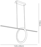 Mantra - EX DISPLAY Kitesurf Loop Under Linear Pendant, 30W LED, 3000K, 2400lm, Black - Luminosity Designs Ltd