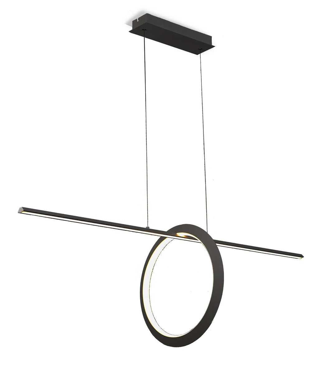 Mantra - EX DISPLAY Kitesurf Loop Under Linear Pendant, 30W LED, 3000K, 2400lm, Black - Luminosity Designs Ltd