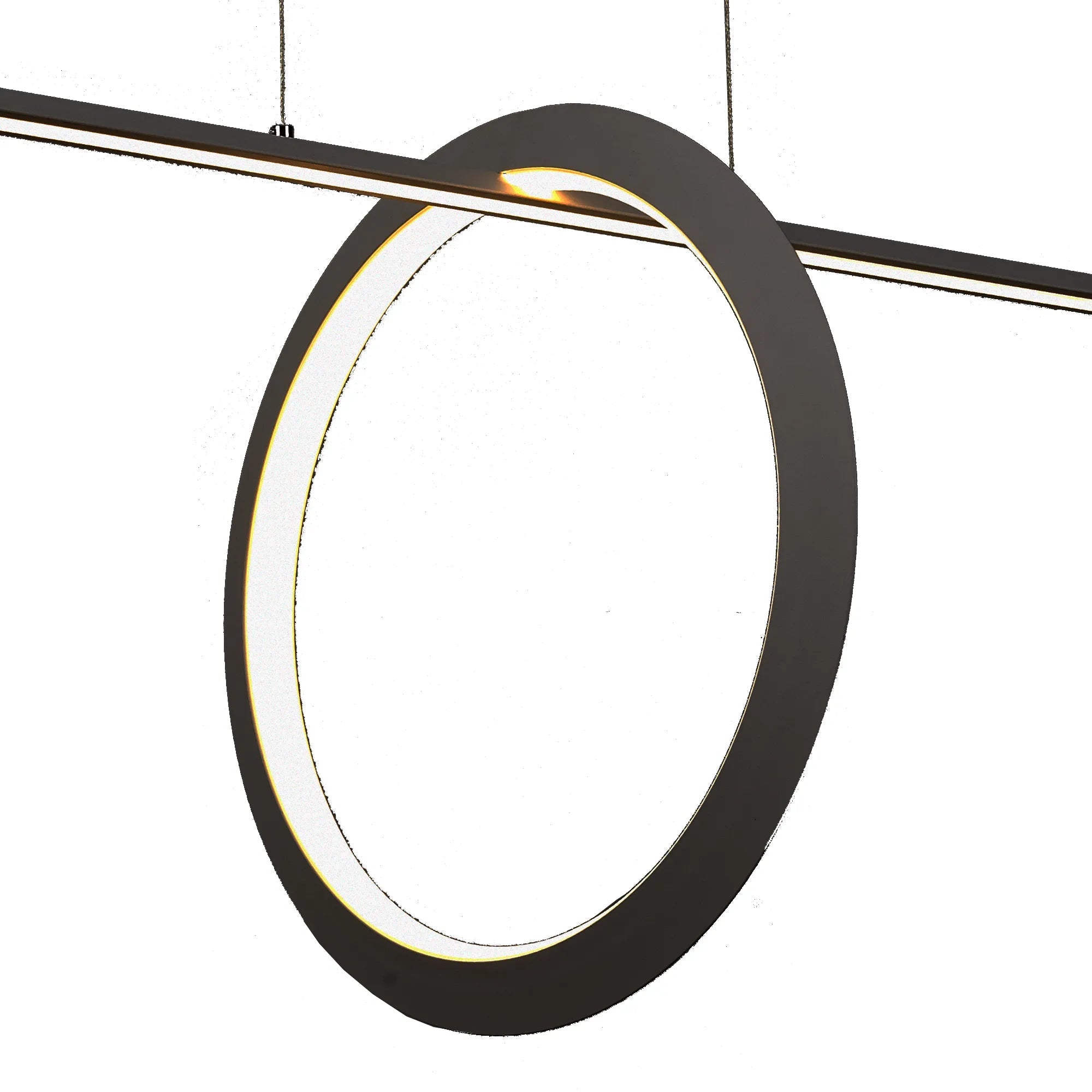 Mantra - EX DISPLAY Kitesurf Loop Under Linear Pendant, 30W LED, 3000K, 2400lm, Black - Luminosity Designs Ltd