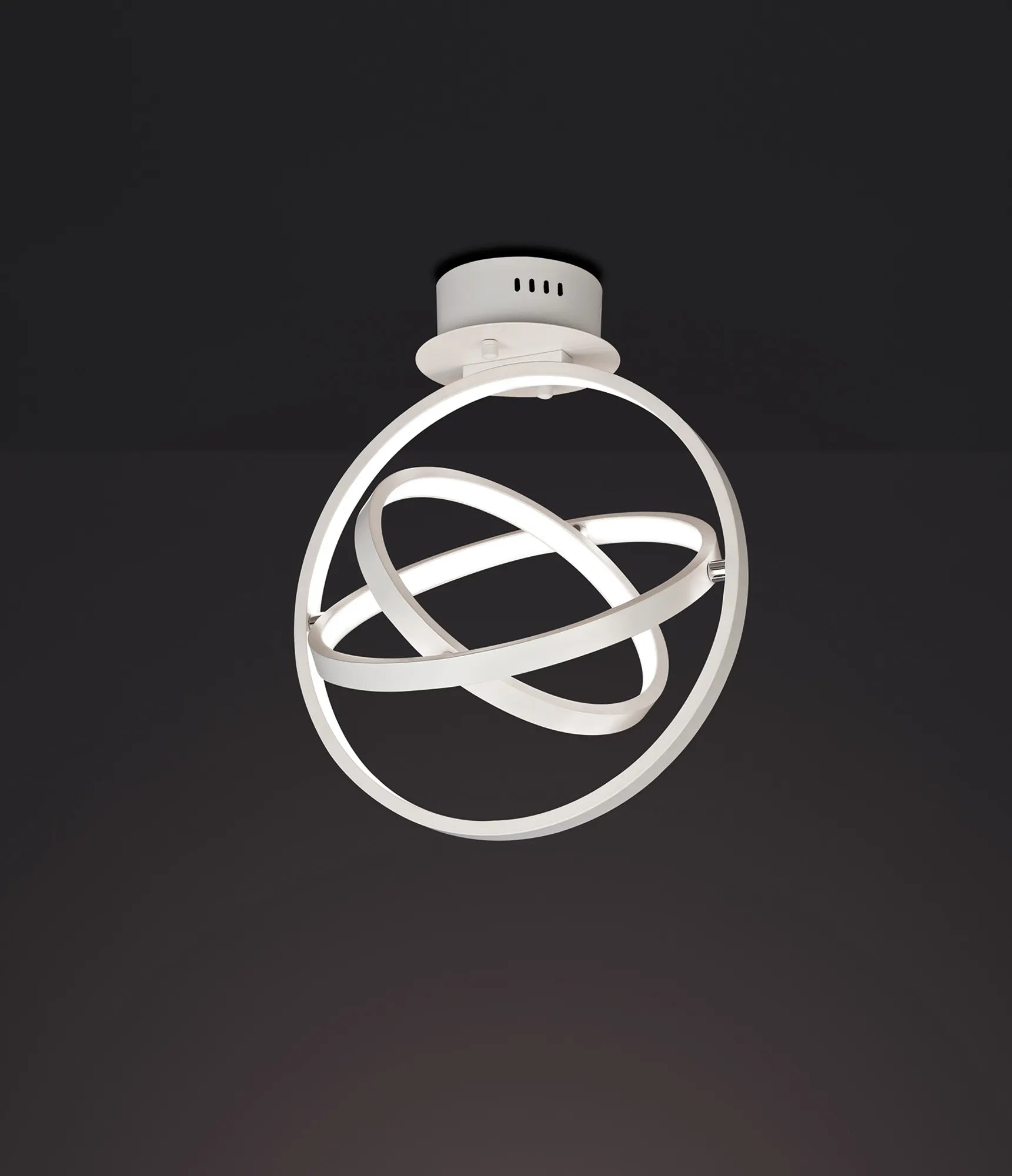 EX DISPLAY - Orbital Ceiling Round 35cm, 3 Ring, 40W LED 3000K, 1510lm, White, 3yrs Warranty - Luminosity Designs Ltd