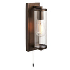 Endon - EX DISPLAY Taylor IP44 Bathroom Wall Light with Pull Switch - Bronze - Luminosity Designs Ltd