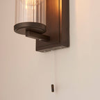 Endon - EX DISPLAY Taylor IP44 Bathroom Wall Light with Pull Switch - Bronze - Luminosity Designs Ltd