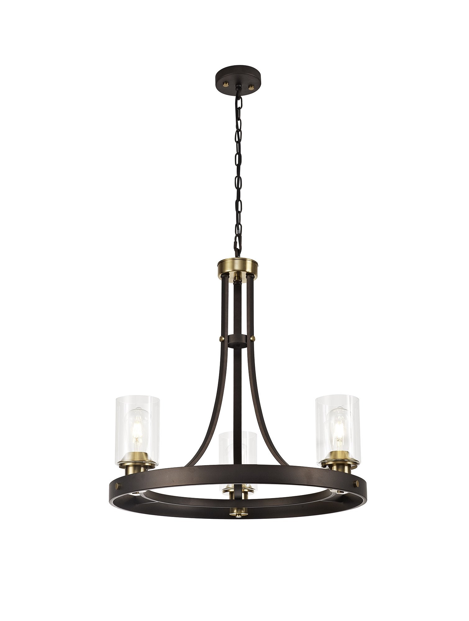 Luminosity Designs - Excalibur 3 Light Circular Traditional Medieval Style Candelabra Fitting - Luminosity Designs Ltd