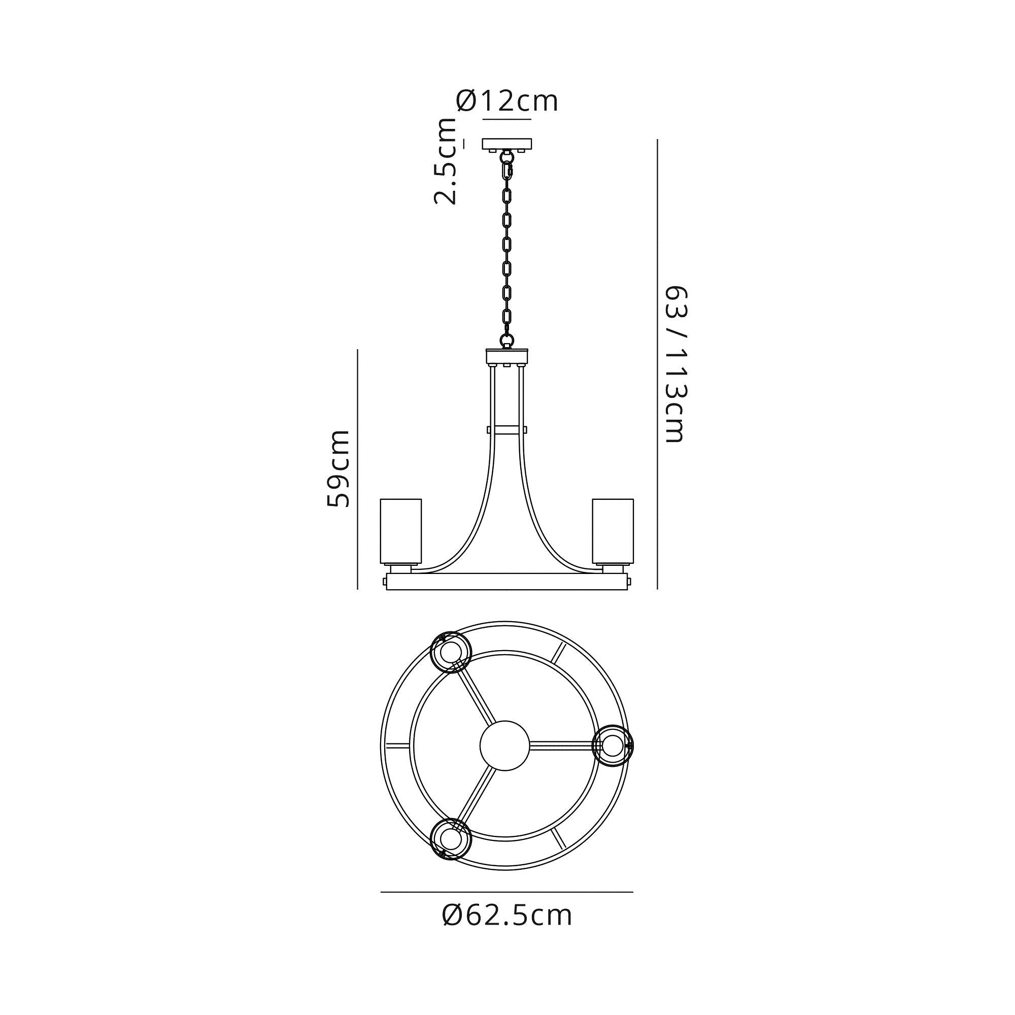 Luminosity Designs - Excalibur 3 Light Circular Traditional Medieval Style Candelabra Fitting - Luminosity Designs Ltd