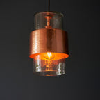 Metal and Glass Vintage Akari Industrial Style Pendant Light, 1x E27