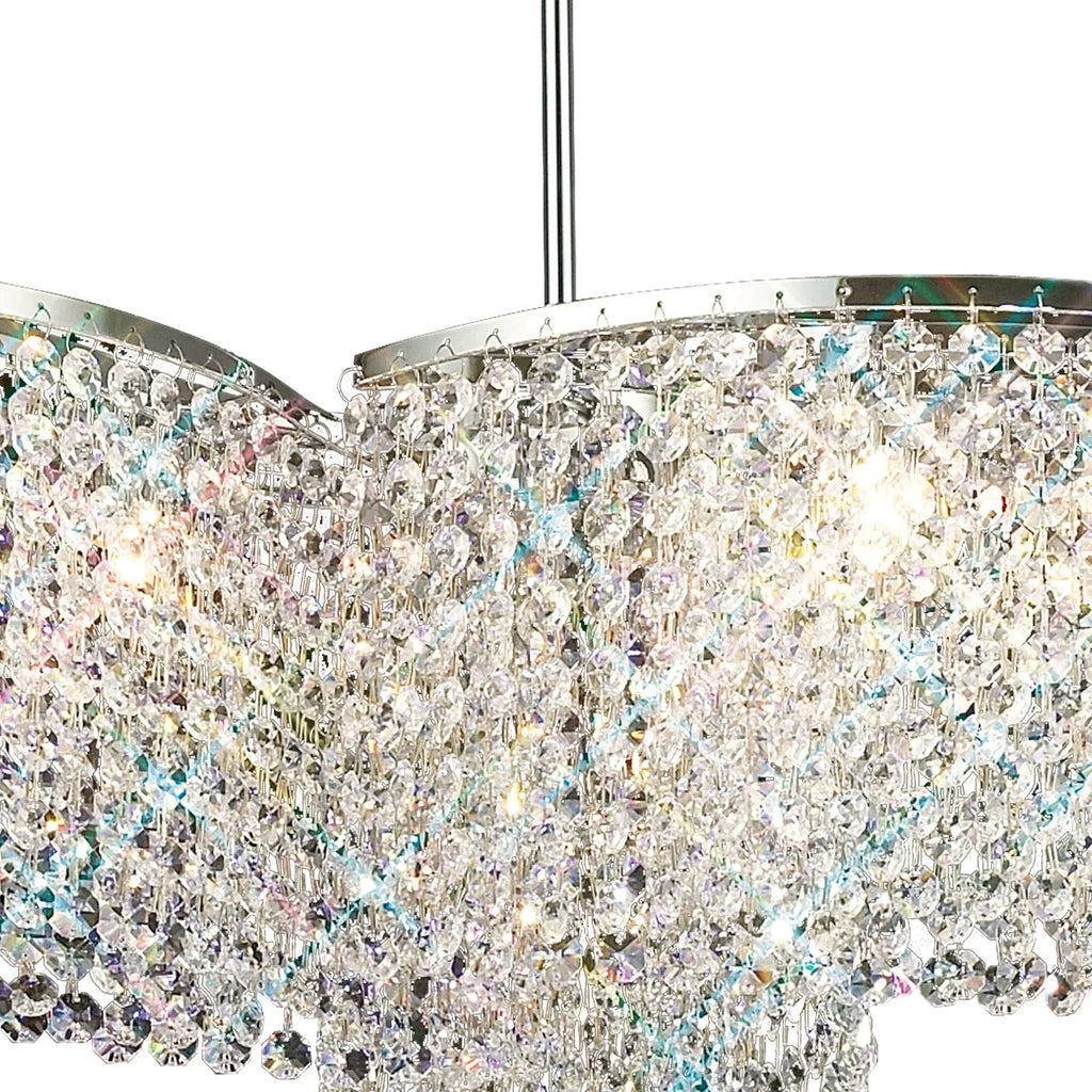 Diyas - Fabio Wave Multi Armed Crystal Ceiling Light with Droplets - Luminosity Designs Ltd