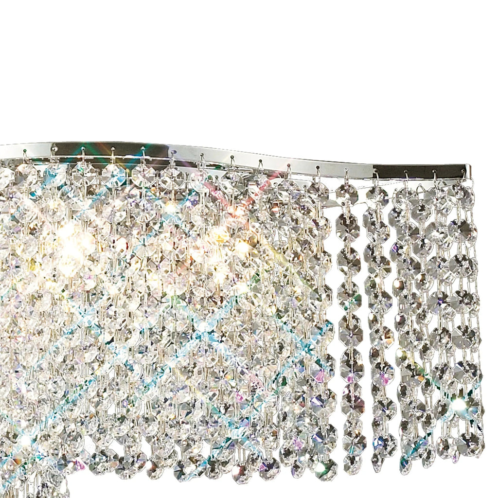 Diyas - Fabio Wave Multi Armed Crystal Ceiling Light with Droplets - Luminosity Designs Ltd