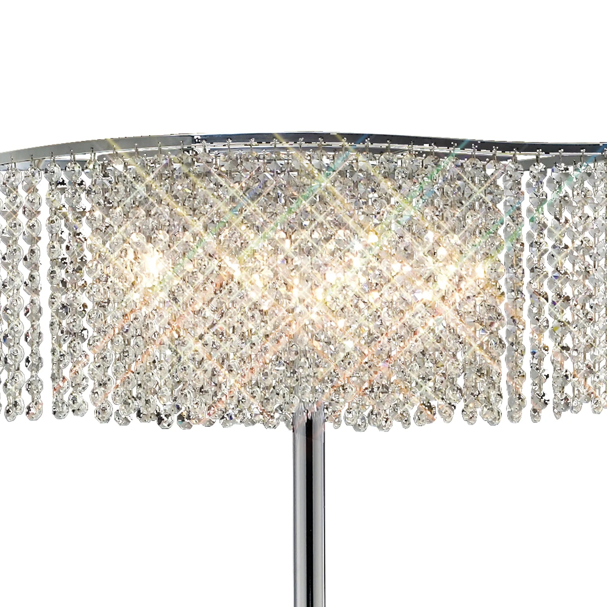 Diyas - Fabio Wave Multi Armed Crystal Floor Lamp with Droplets - Luminosity Designs Ltd
