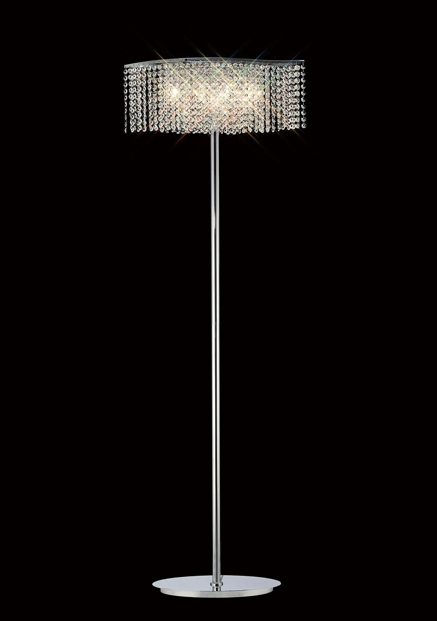 Diyas - Fabio Wave Multi Armed Crystal Floor Lamp with Droplets - Luminosity Designs Ltd
