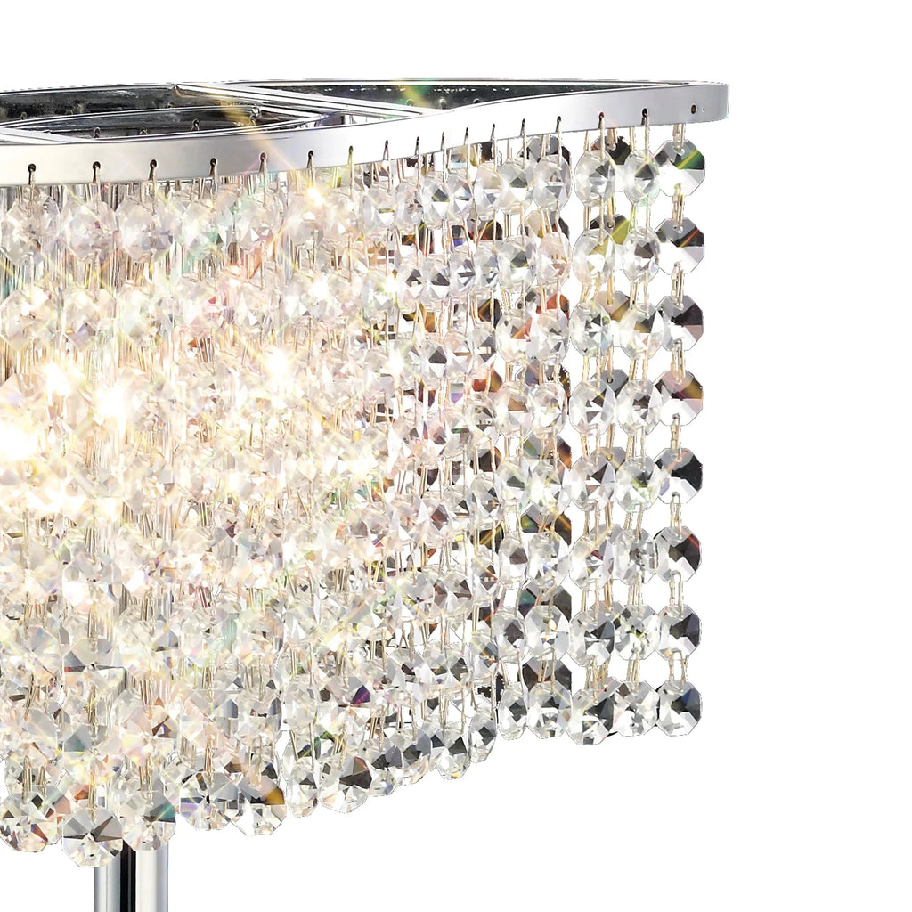 Diyas - Fabio Wave Multi Armed Crystal Table Lamp with Droplets - Luminosity Designs Ltd