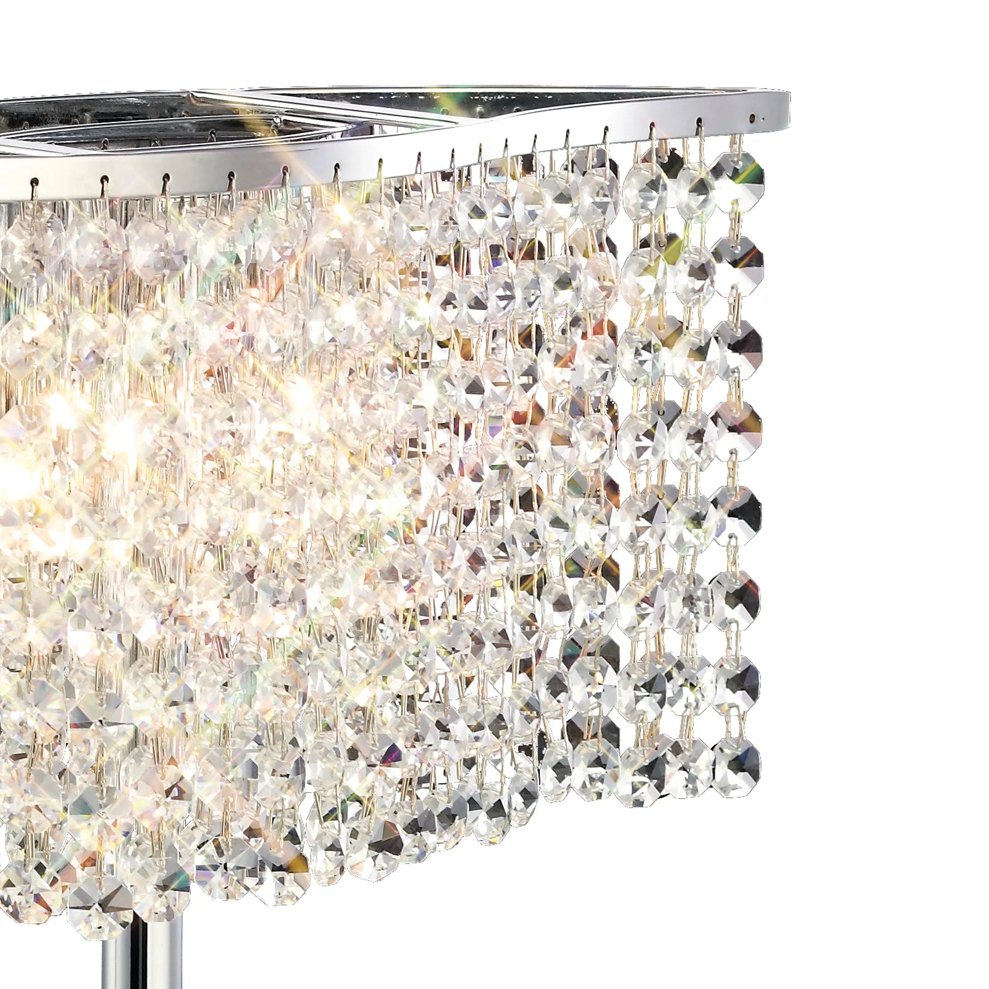 Diyas - Fabio Wave Multi Armed Crystal Table Lamp with Droplets - Luminosity Designs Ltd