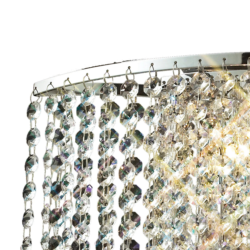 Diyas - Fabio Wave Wall Light with Crystal Droplets - Luminosity Designs Ltd