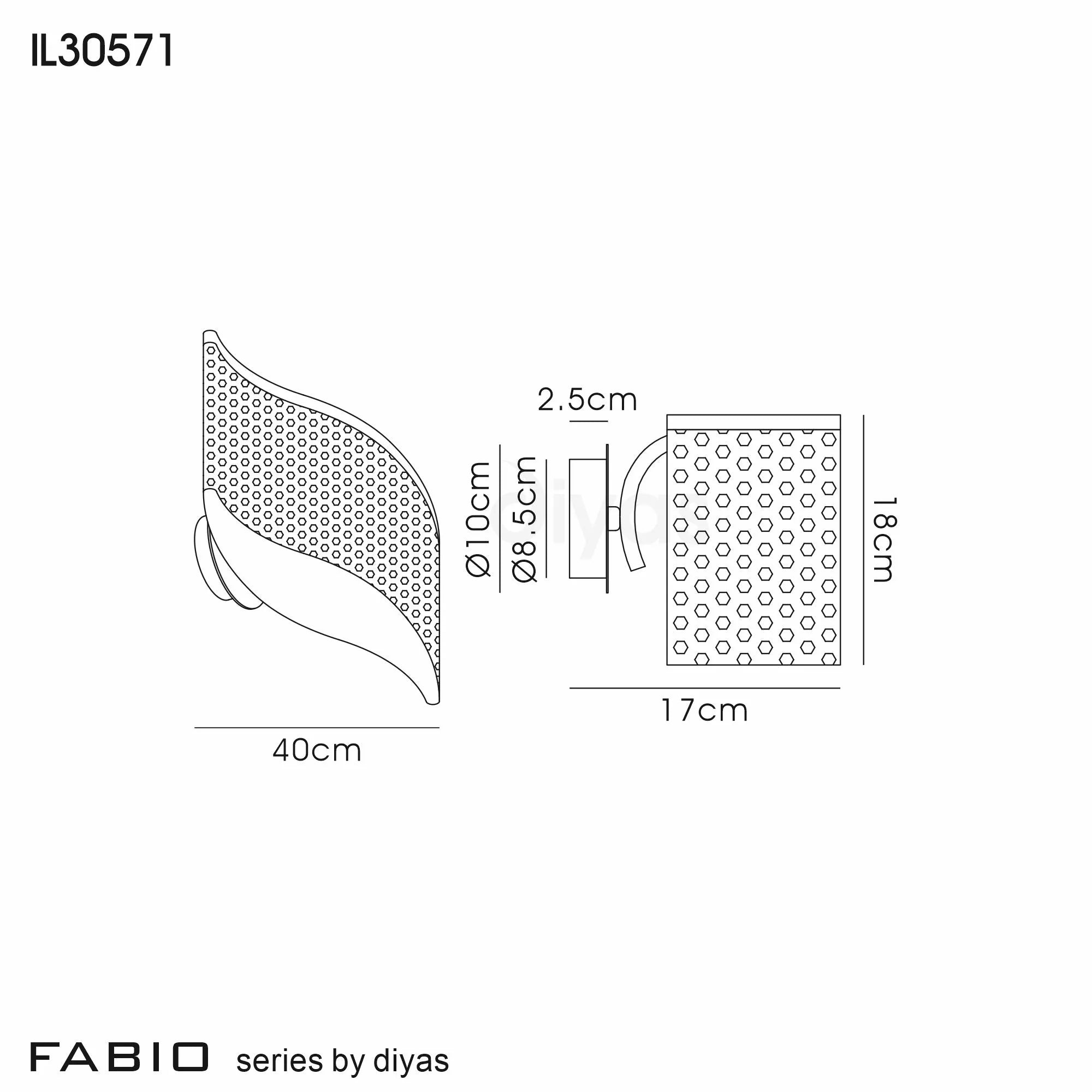 Diyas - Fabio Wave Wall Light with Crystal Droplets - Luminosity Designs Ltd