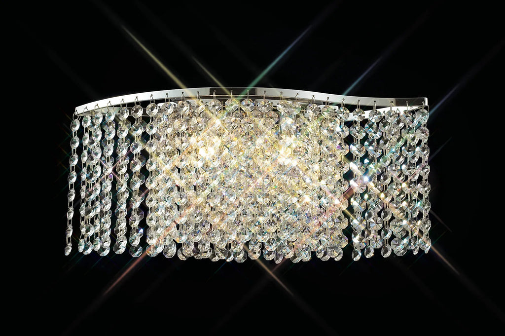 Diyas - Fabio Wave Wall Light with Crystal Droplets - Luminosity Designs Ltd