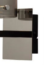 Luminosity Designs - Fae Black Framed Switched Wall Light With Tubular Glass. 1x E27 - Luminosity Designs Ltd