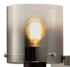 Luminosity Designs - Fae Black Framed Switched Wall Light With Tubular Glass. 1x E27 - Luminosity Designs Ltd