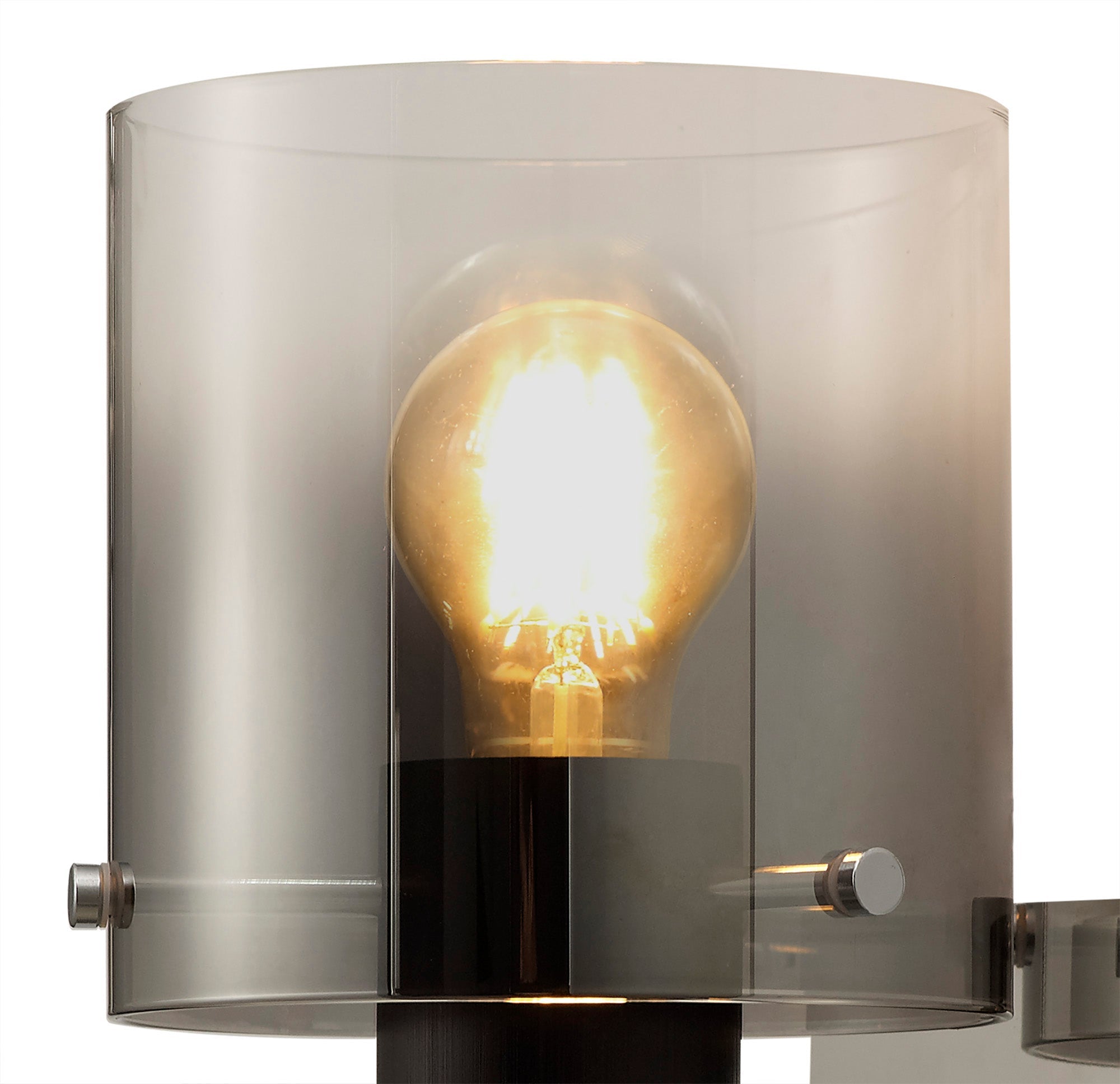 Luminosity Designs - Fae Black Framed Switched Wall Light With Tubular Glass. 1x E27 - Luminosity Designs Ltd