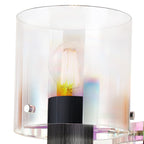 Luminosity Designs - Fae Black Framed Switched Wall Light With Tubular Glass. 1x E27 - Luminosity Designs Ltd