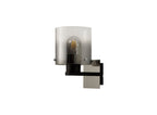 Luminosity Designs - Fae Black Framed Switched Wall Light With Tubular Glass. 1x E27 - Luminosity Designs Ltd