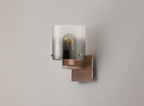 Luminosity Designs - Fae Mocha Framed Switched Wall Light With Tubular Glass. 1x E27 - Luminosity Designs Ltd