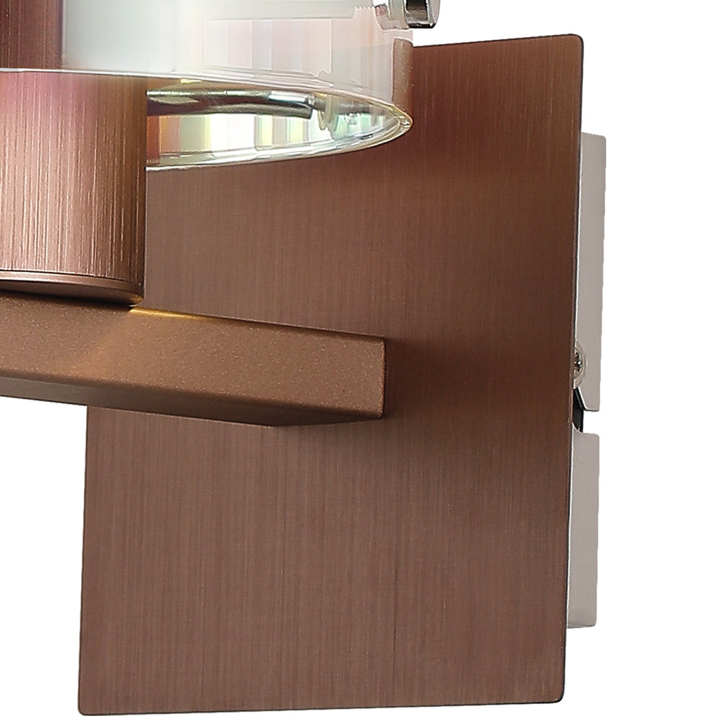 Luminosity Designs - Fae Mocha Framed Switched Wall Light With Tubular Glass. 1x E27 - Luminosity Designs Ltd