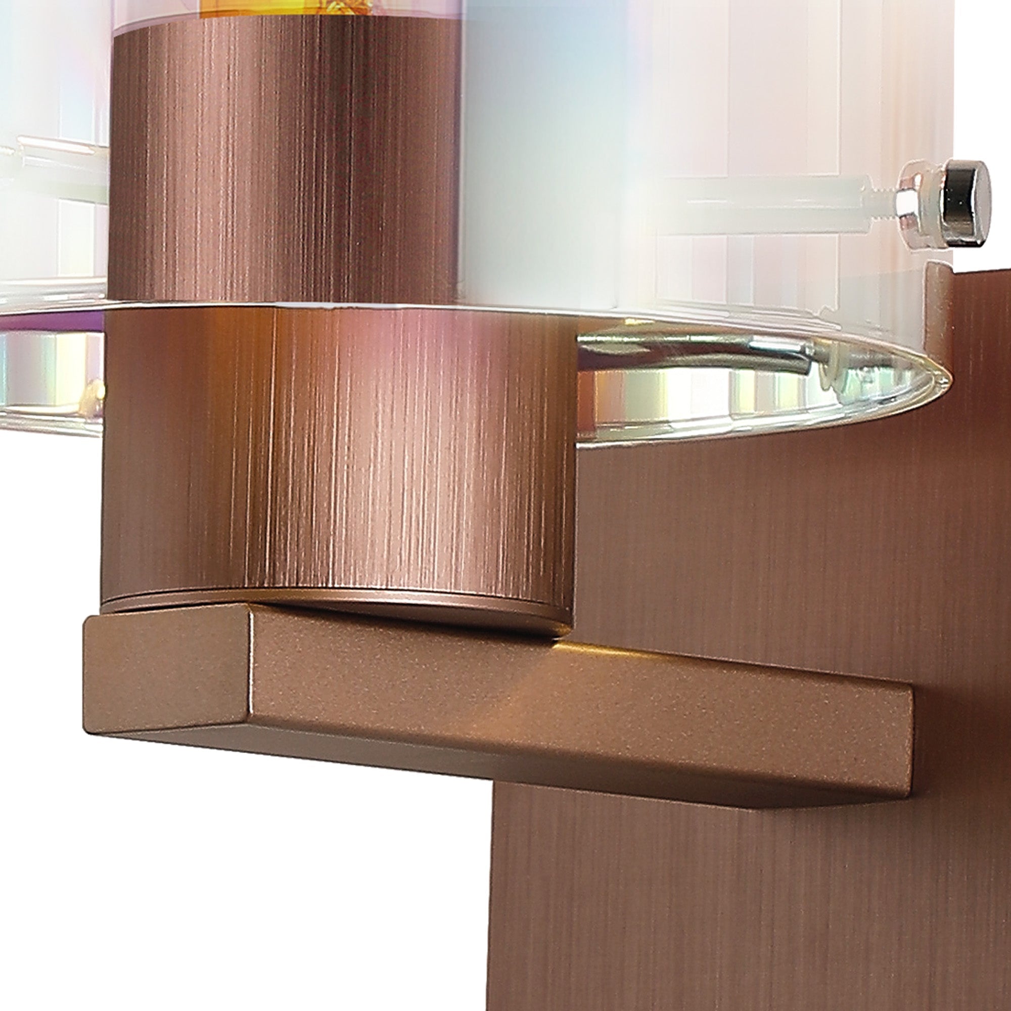 Luminosity Designs - Fae Mocha Framed Switched Wall Light With Tubular Glass. 1x E27 - Luminosity Designs Ltd