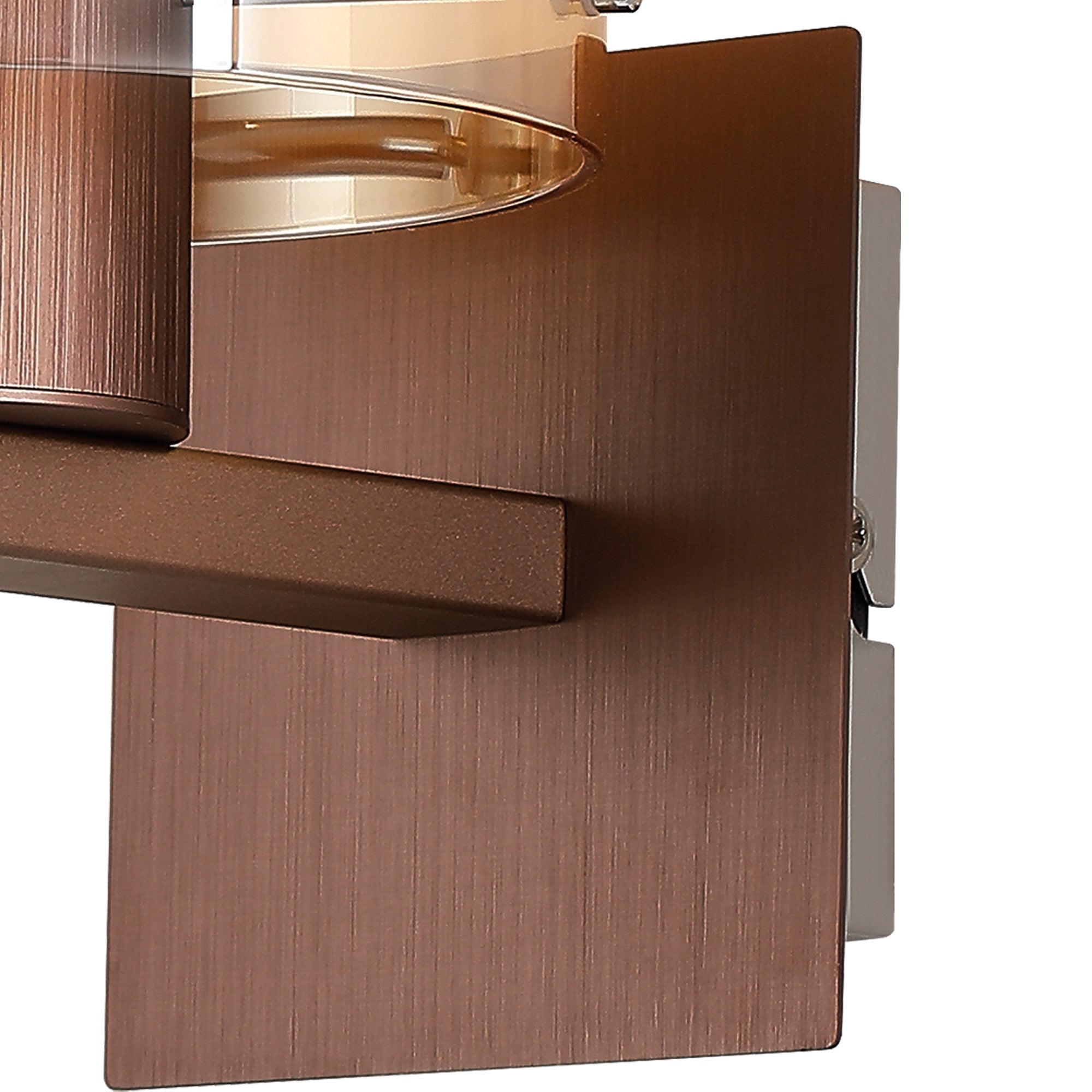 Luminosity Designs - Fae Mocha Framed Switched Wall Light With Tubular Glass. 1x E27 - Luminosity Designs Ltd
