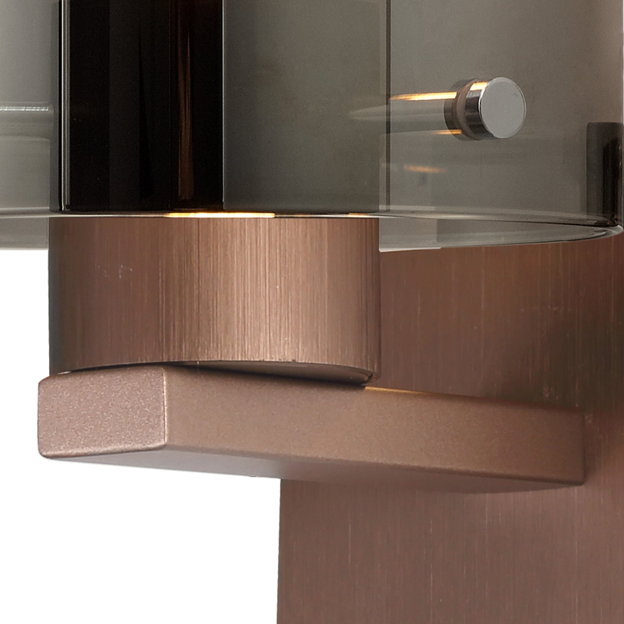 Luminosity Designs - Fae Mocha Framed Switched Wall Light With Tubular Glass. 1x E27 - Luminosity Designs Ltd
