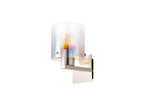 Luminosity Designs - Fae Polished Nickel Framed Switched Wall Light With Tubular Glass. 1x E27 - Luminosity Designs Ltd